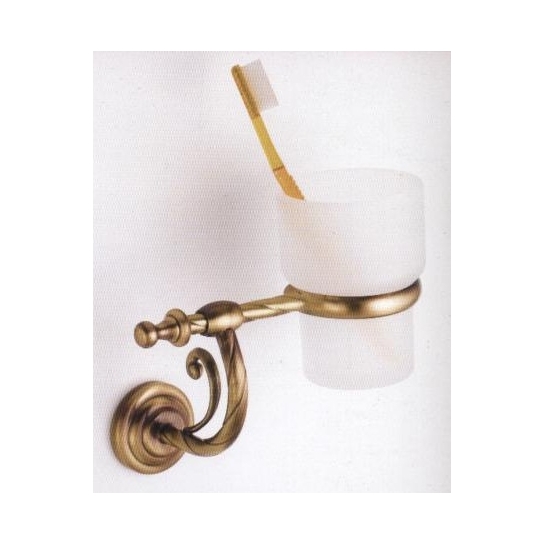 ACCESSORI BAGNO LINEA LIBERTY PORTASPAZZOLINO BRONZO