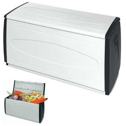 BAULE IN RESINA BIANCO/NERO CM 120 X 54 X 57