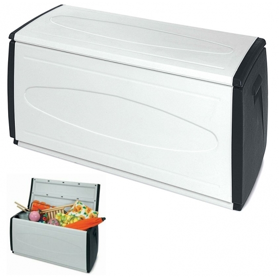 BAULE IN RESINA BIANCO/NERO CM 120 X 54 X 57