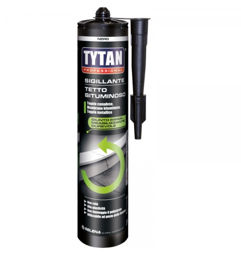 SIGILLANTE BITUMINOSO TETTO NERO ML 300 CARTUCCIA SILICONE TYTAN