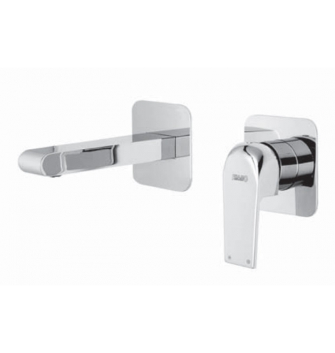 MISCELATORE C100 LAVABO CROMO MURO INCASSO CON BOCCA EROGAZIONE PIASTRE SEPARATE FRAMO