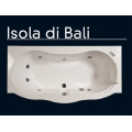 VASCA COMBINATA ISOLA DI BALI BIANCO CROMO PANNELLO FRONTALE E LATERALE CRISTALLO 6 MM