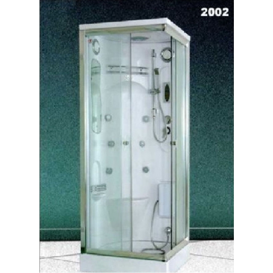BOX IDROMASSAGGIO OLS 2002 CM 80X80X220 BIANCO CRISTALLO TRASPARENTE PROFILO CROMO