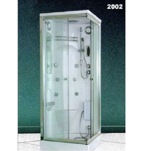 BOX IDROMASSAGGIO OLS 2002 CM 80X80X220 BIANCO CRISTALLO TRASPARENTE PROFILO CROMO
