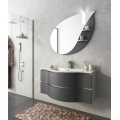 MOBILE BAGNO BROADWAY B14 CM 105 BASE LAVABO OCRITECH BIANCO SPECCHIO SAGOMATO FOGLIA LAMPADA LED COLORAZIONE TRANCHE CHIARO GR