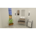 MOBILE BAGNO URBAN MONTI CM 100 BASE LAVABO POLITEK CASSETTIERA PENSILE ANTA 1 RIPIANO A GIORNO SPECCHIO FILO LUCIDO LAMPADA LE