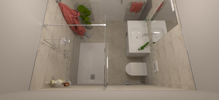 BAGNO ELEGANTE DALLE PICCOLE DIMENSIONI