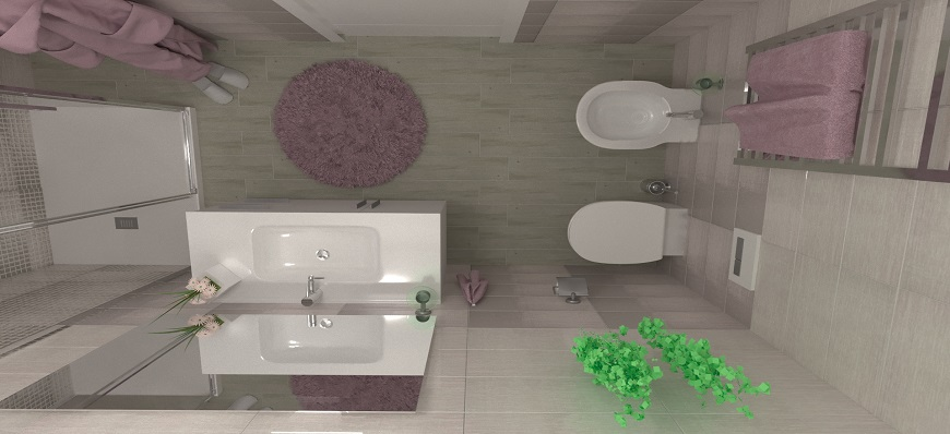 BAGNO MODERNO CRYSTAL BIANCO E GRIGIO